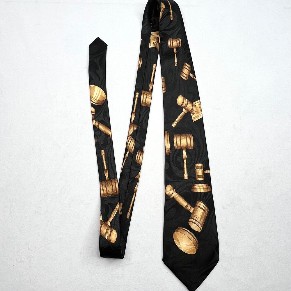 Vintage Steven Harris Handmade Lawyer Gavel Tie